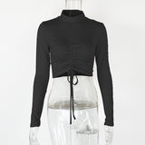 Women Tops Fashion Sexy Breathable Long Sleeves Top (Zj0415)