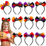 Halloween headband Halloween headgear black orange purple bow headband
