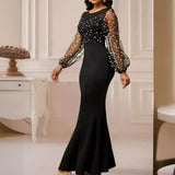Women Party Dress Mesh Sequins Temperament Commute Dress (Ss0416)