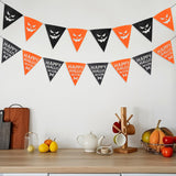 Halloween flag hanging ornaments Halloween Felt Pennant Banner – Skull & Spider Design