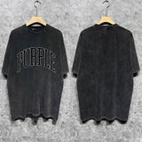 Purple Brand Distressed T Shirts Short Sleeve