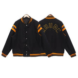 Rhude Jacket Embroidery Letter Lightning Color Matching Baseball Uniform
