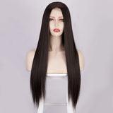 Women's Wigs Lace Chemical Fiber Headgear Small Lace Medium Split Long Straight Hair Wigs