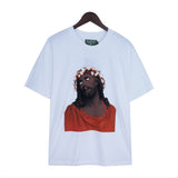 Denim Tears T Shirts Kapok Vintage Portrait Oil Painting Print Loose-Fitting Casual round-Neck Short Sleeve T-shirt