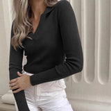 Women Tops Fashion Breathable Long Sleeves Top (ZJ0415)