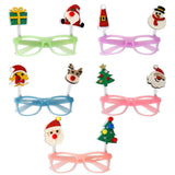 Themed Party Supplies Cartoon Christmas Glasses – Santa Claus & Snowman Glow-in-the-Dark Colorful Party Frames