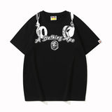 Bathing Ape T Shirt Summer, Ape Man Headphone Letter Print, Short Sleeve T-Shirt