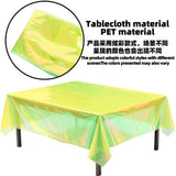 Themed Party Supplies Iridescent Table Cover – 1×2.7m PET Disposable Tablecloth for Party Decor