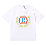 Rhude T Shirt Micro Label Wheat Ear Letter Print Short Sleeve T-Shirt