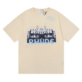 Rhude T Shirt Alphabet Castle Print Short Sleeve T-Shirt