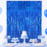 Themed Party Supplies Blue Tinsel Curtain – Mermaid Ocean Party Theme