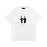 Men T-shirts Spring and Summer Paris Printed Short Sleeve T-Shirt Loose Casual