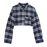 Women Sun Protection Shirt Plaid Short Shirt Coat