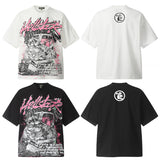 Hellstar T Shirt Vintage Loose Short Sleeve Casual Crew Neck T-Shirt, Summer