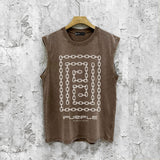 Purple Brand Distressed Tank T Shirts Distressed Sleeveless T-shirt Vest