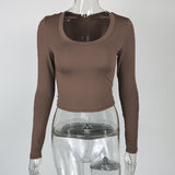 Women Tops Fashion Breathable Long Sleeves Top (ZJ0415)