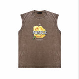Purple Brand Distressed Tank T Shirts Distressed Sleeveless T-shirt Vest