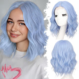 Women's Wigs Silicone Net 4X1 Lace Graduation Short Bob Curly Lace Wig