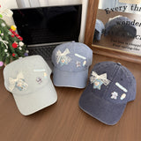 Y2k hot girl hat heavy industry five-pointed star bows baseball cap cartoon peaked cap