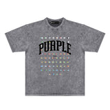 Purple Brand Distressed T Shirts Short Sleeve