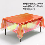 Themed Party Supplies Iridescent Table Cover – 1×2.7m PET Disposable Tablecloth for Party Decor