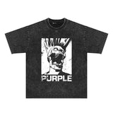 Purple Brand Distressed T Shirts Short Sleeve