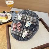 Y2k hot girl hat heavy industry pink three bears cartoon bowsgrids beret