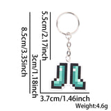Themed Party Supplies Minecraft Keychain – Pixel Game Theme Party Decoration Acrylic Weapon & Diamond Backpack Charm