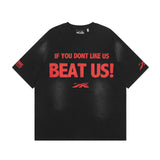 Hellstar T Shirt Beat Us! T-Shirt Washing Printed Short Sleeve T-Shirt
