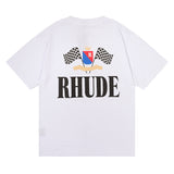 Rhude T Shirt Alphabet Flag Print Short Sleeve T-Shirt