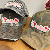 Y2k hot girl hat heavy industry retro camouflage hole baseball cap ktcat peaked cap