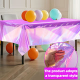 Themed Party Supplies Iridescent Table Cover – 1×2.7m PET Disposable Tablecloth for Party Decor