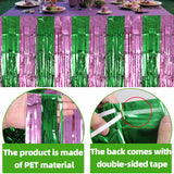 Themed Party Supplies 75×275cm Pink & Green Foil Fringe Table Skirt – Magic Wicked Witch Themed Party Decoration