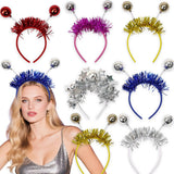 Themed Party Supplies Christmas Colorful Disco Ball Headband – 80s Themed Party Tinsel Hair Accessory