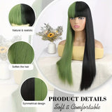Women's Wigs Two-Tone Straight Bangs Cosplay Wig