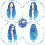 Women's Wigs Middle Part Long Wavy Ombre Lace Front Wig
