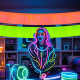 Themed Party Supplies 30×300cm Neon Fringe Banner – Macaron Color Tinsel Curtain PET Garland for Kids Birthday Party