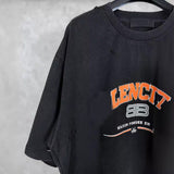 Men T-shirts Paris BB scissors print washed old short-sleeved T-shirts loose