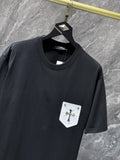 Chh Chrome Hearts T Shirts Pocket Handmade Button Casual Short Sleeve T-Shirt