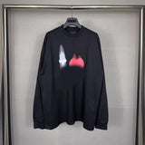 Men T-shirts Paris 520 Love Back Neck Embroidered Long Sleeve T-Shirt Loose Casual Base
