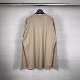 Men T-shirts Paris letter print old long-sleeved T-shirt casual bottoming shirt