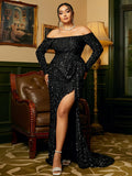 Women Party Dress Sequins Elegant Evening Dress (Ss0416)