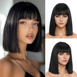 Women's Wigs Heat-Resistant Straight Bob Wig (12inch) - Colorful Festival Wig