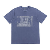 C.e t shirts washed batik indoor corridor pattern short sleeve men and women