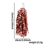 Themed Party Supplies Cheer Pom Pom with Stick Handle – Shiny Metallic Ball for Sports Events