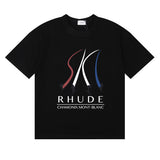 Rhude T Shirt Ski Theme Letter Print Short Sleeve T-Shirt