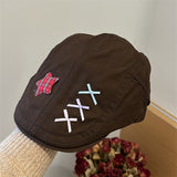 Y2k hot girl hat heavy industry bows small brim duckbill hat easiest for matchretro beret