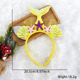 Themed Party Supplies Mermaid Sequin Headband – Ocean Theme Kids Party Costume with Fish Tail, Starfish & Shell