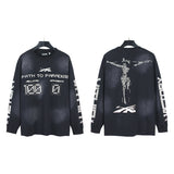 Hellstar long-sleeve T-shirt old washing water loose casual T-shirt