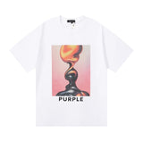 Purple Brand T Shirts Purple Micro Label Letter Pattern Printed Short Sleeve T-Shirt